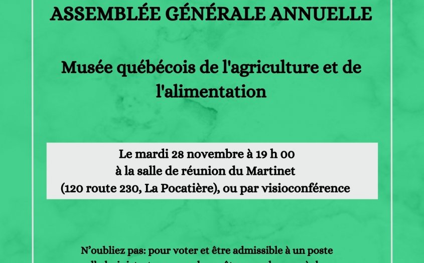 ASSEMBLÉE GÉNÉRALE ANNUELLE