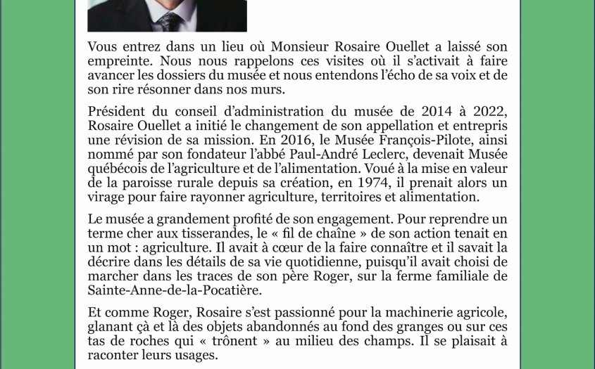 M. ROSAIRE OUELLET, NOUS NOUS SOUVENONS