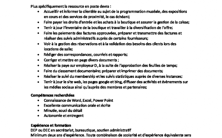 Offre d'emploi
